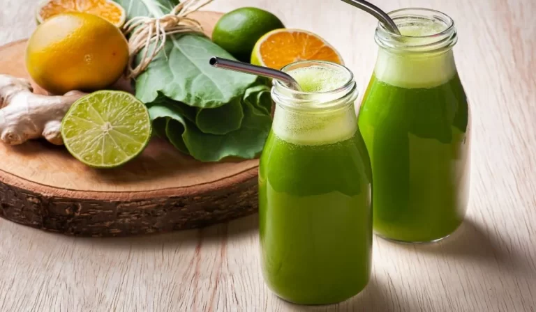 Suco de couve laranja e limão