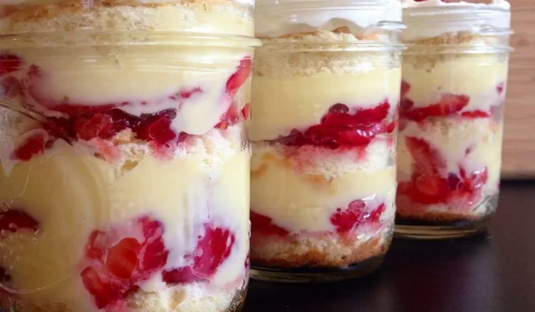 Bolo de pote leite em pó e morango