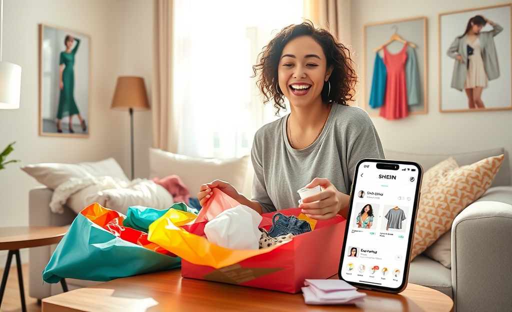 Imagem ilustrativa sobre como a SHEIN transforma pontos acumulados em roupas grátis para os clientes.