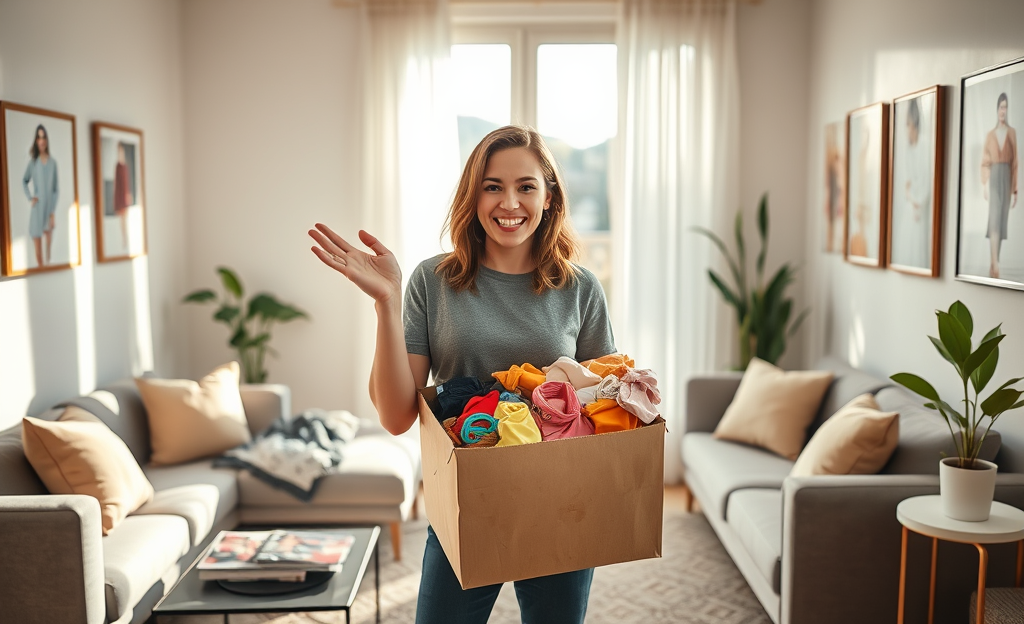 Imagem de roupas enviadas pela SHEIN como parte de um programa de envio grátis.