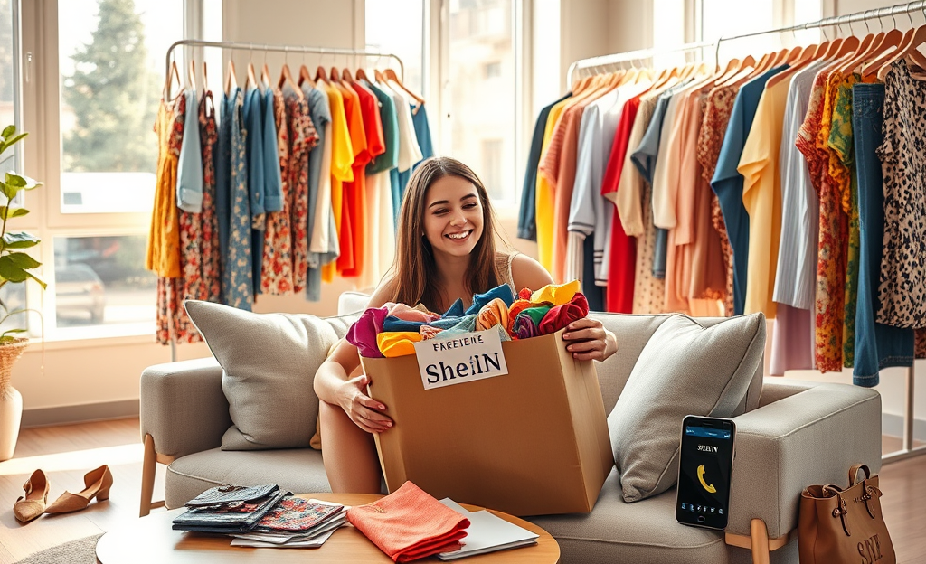 Imagem de roupas da SHEIN disponíveis no programa de envio grátis.